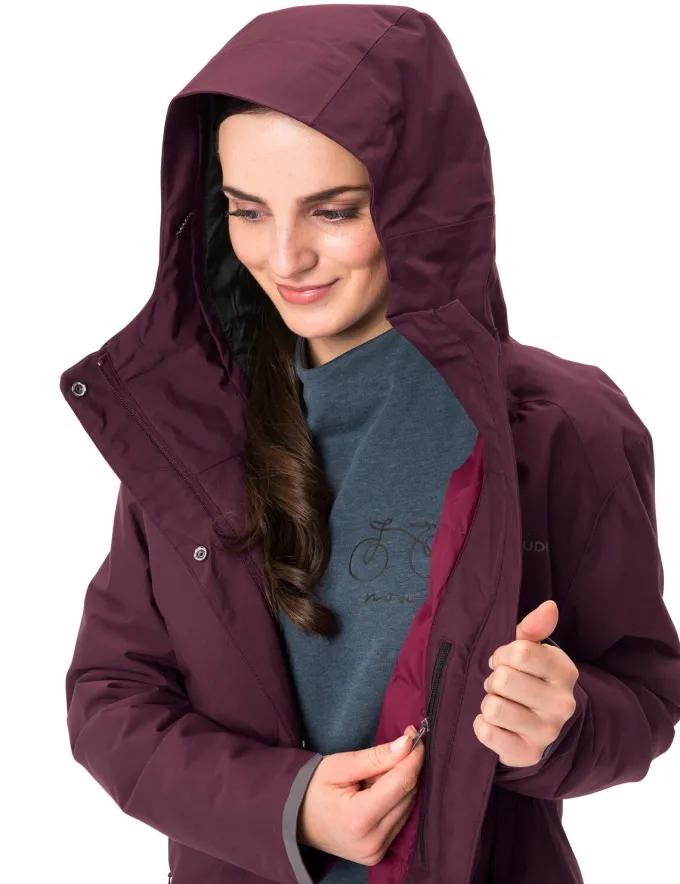 Cyclist Warm Rain Fahrrad-Regenjacke Damen - cassis