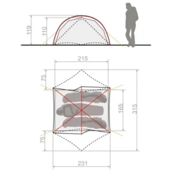 Space Seamless 2-3 Personen Ultraleichtzelt